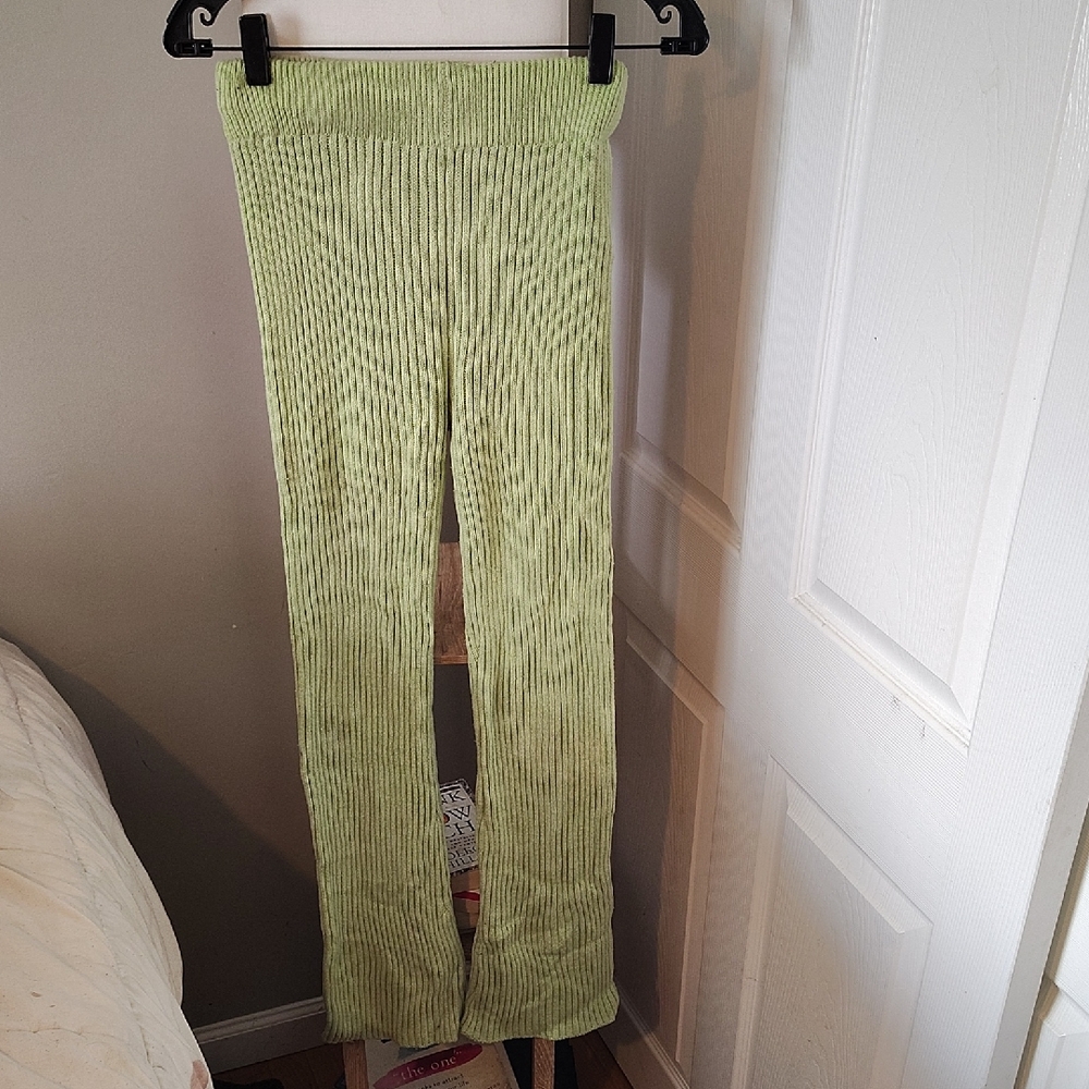 Wild Fable Light Green Ribbed Knit Pants